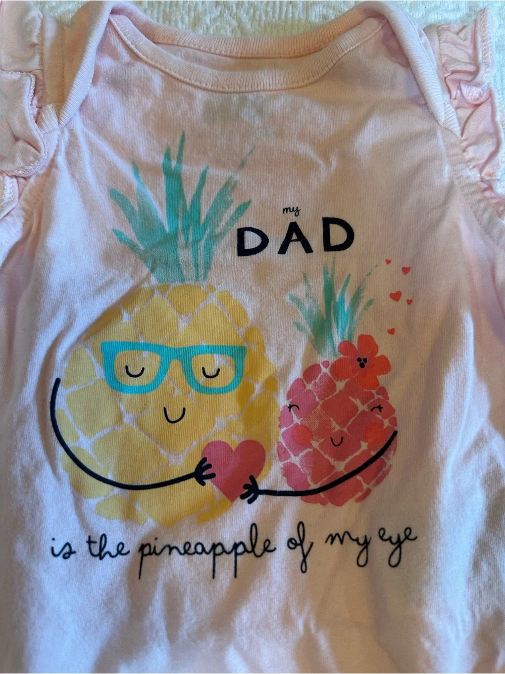 GAP Dad is the Pineapple of my eye Pink Graphic One-Piece Bodysuit for Kids 3-6M
